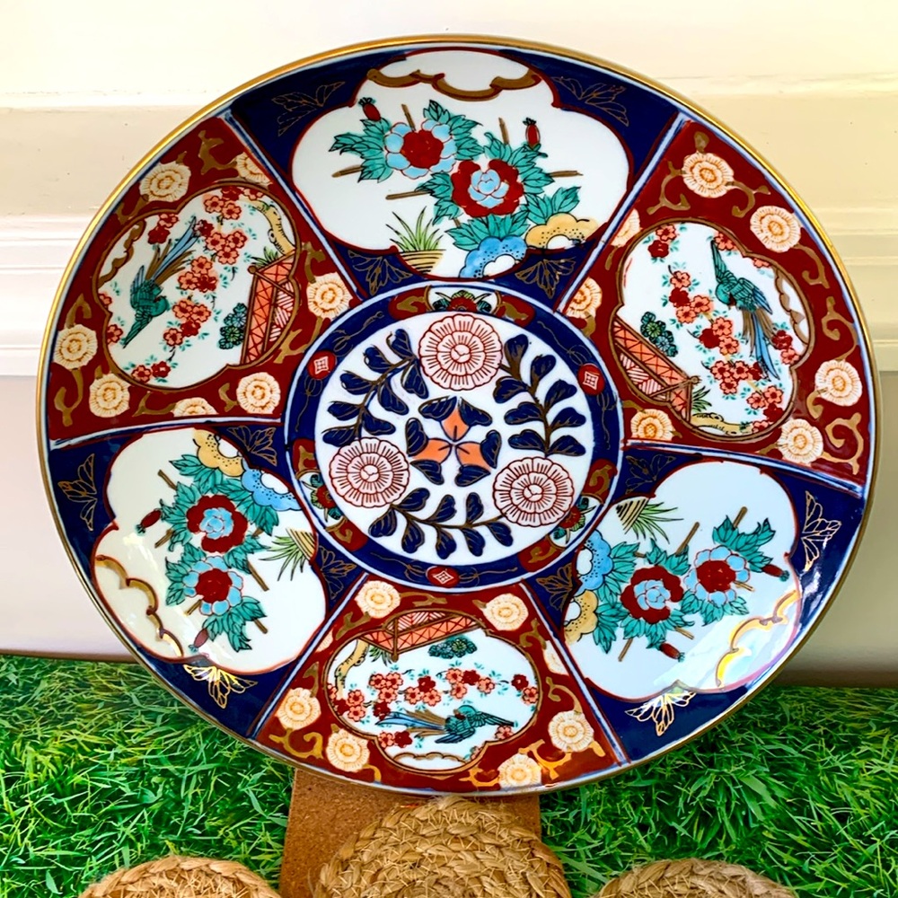 🤩 Stunning Vintage Gold Imari Large decorative dish, 12”, EUC